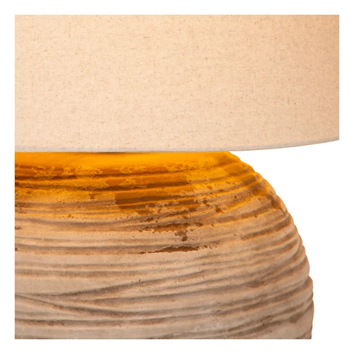 Lucide DENISE - Lámpara de mesa - Ø 55 cm - 1xE27 - Marrón - Vibes - detalle 1